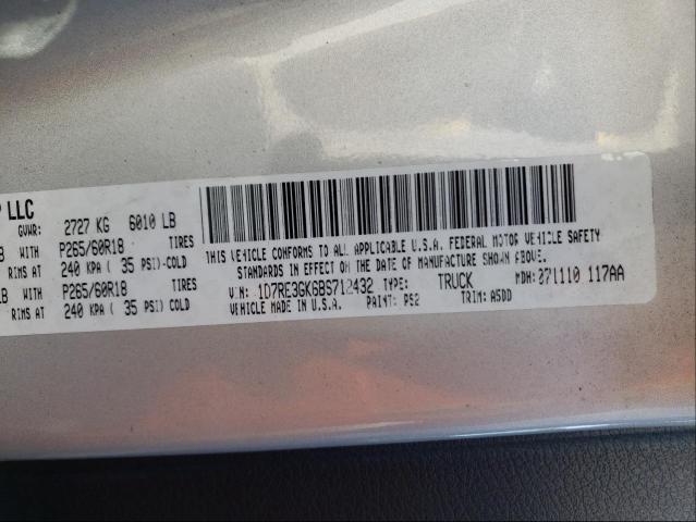 2011 DODGE DAKOTA SLT 1D7RE3GK6BS712432