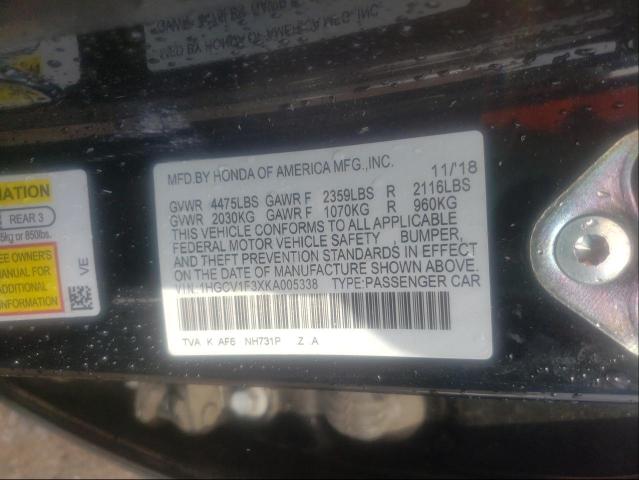 2019 HONDA 1200CC 1HGCV1F3XKA005338