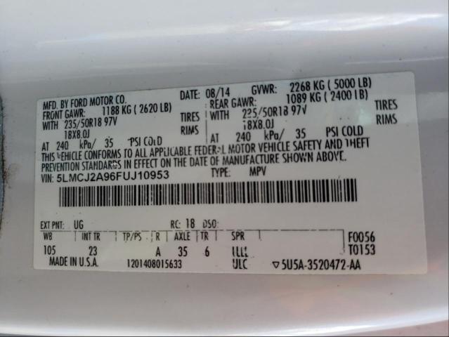 2015 LINCOLN MKC 5LMCJ2A96FUJ10953