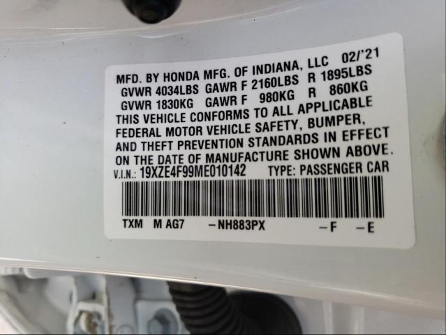 2021 HONDA INSIGHT TO 19XZE4F99ME010142