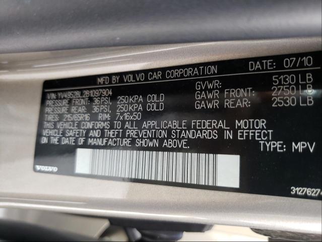 2011 VOLVO XC70 3.2 YV4952BL2B1097904