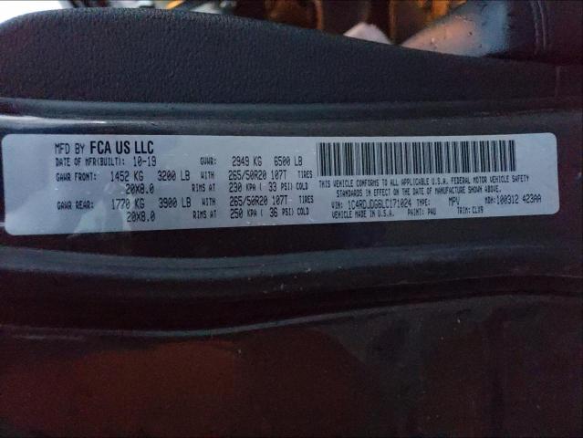 2020 DODGE DURANGO GT 1C4RDJDG6LC171024