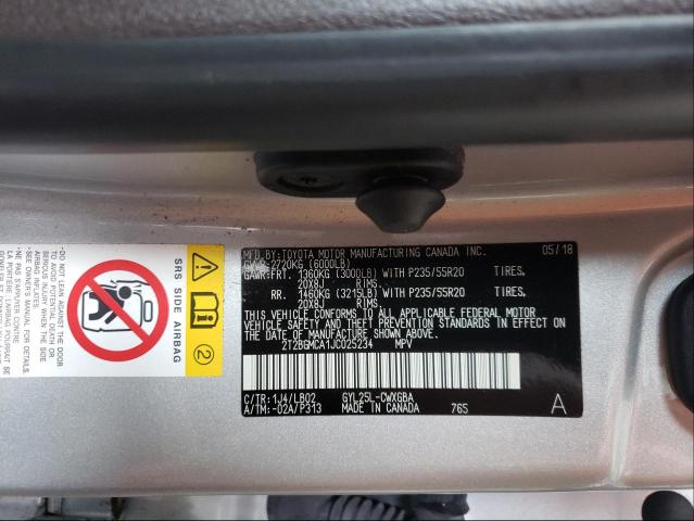 2018 LEXUS RX 450H BA 2T2BGMCA1JC025234