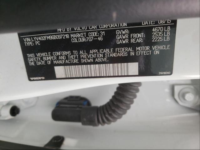 2016 VOLVO S60 PLATIN LYV402FM9GB097218