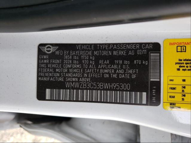 2011 MINI COOPER COU WMWZB3C53BWH95300