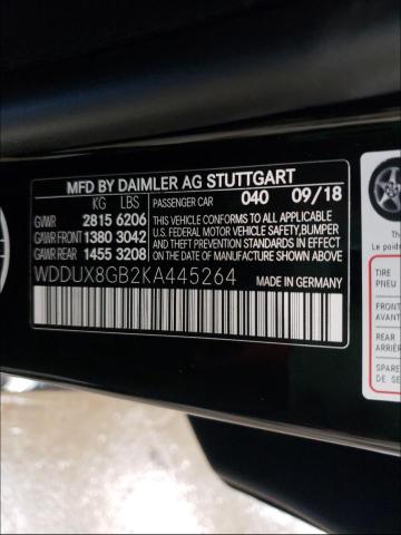 2019 MERCEDES-BENZ S MERCEDES WDDUX8GB2KA445264