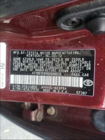 2013 TOYOTA AVALON HYB 4T1BD1EB9DU006502