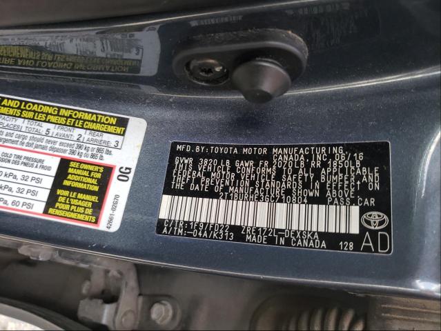 2T1BURHE3GC710804 Toyota Corolla L 2016. Фото: 9