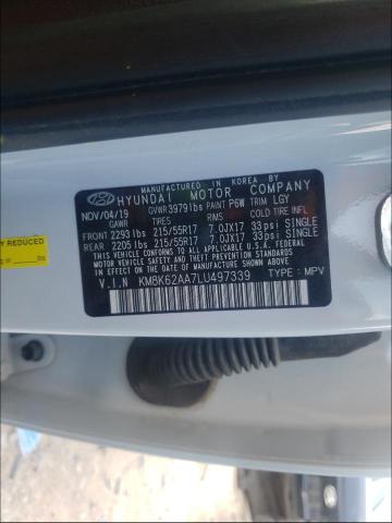 2020 HYUNDAI KONA SEL P KM8K62AA7LU497339