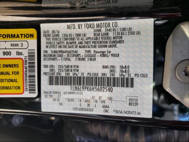 2017 LINCOLN CONTINENTA 1LN6L9PK6H5602540