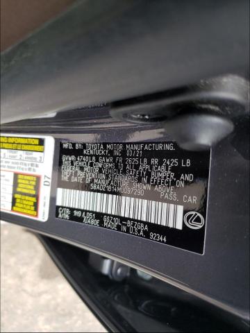 2021 LEXUS ES 350 BAS 58ADZ1B14MU097290