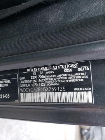 VIN WDCYC7DF1GX259125 2016 Mercedes-Benz G-Class, 6... no.10