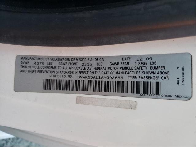 2010 VOLKSWAGEN NEW BEETLE 3VWRG3AL1AM002655