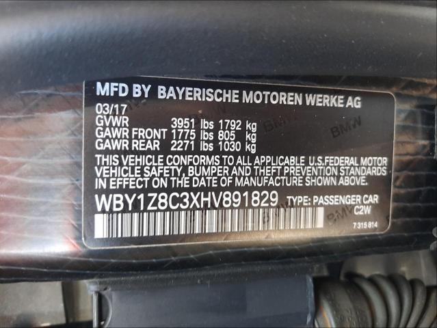 2017 BMW I3 REX WBY1Z8C3XHV891829