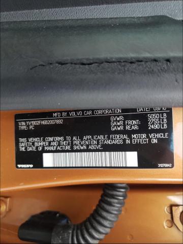 2011 VOLVO S60 T6 YV1902FH6B2007892