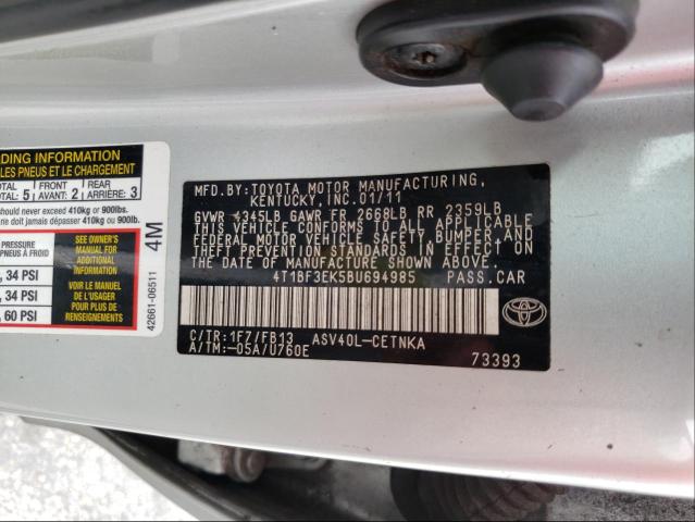 2011 TOYOTA CAMRY BASE 4T1BF3EK5BU694985