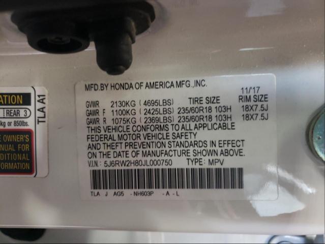 2018 HONDA CR-V 5J6RW2H80JL000750