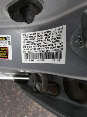 2010 HONDA CIVIC VP 19XFA1F36AE057343