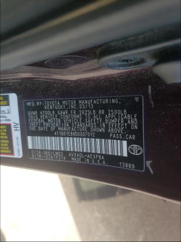 2013 TOYOTA AVALON HYB 4T1BD1EB8DU007012