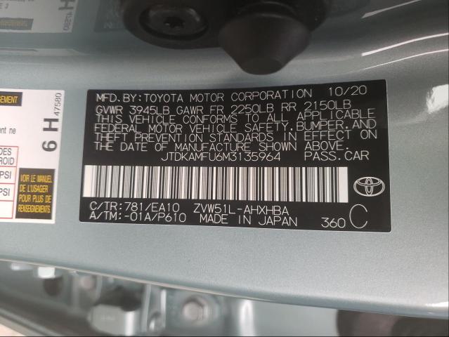 2021 TOYOTA PRIUS SPEC JTDKAMFU6M3135964