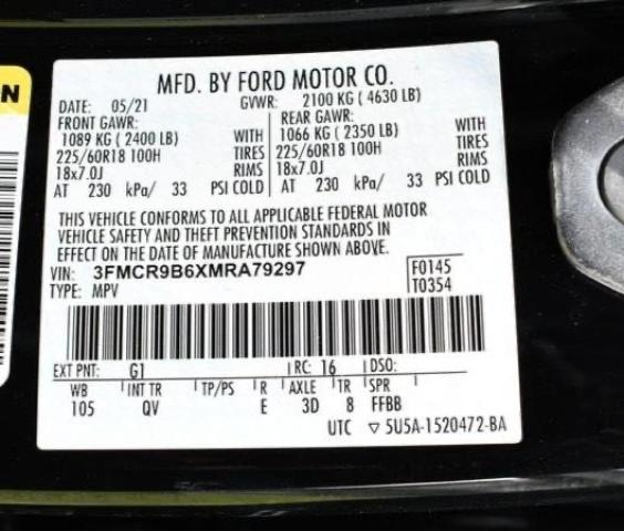 2021 FORD BRONCO SPO 3FMCR9B6XMRA79297