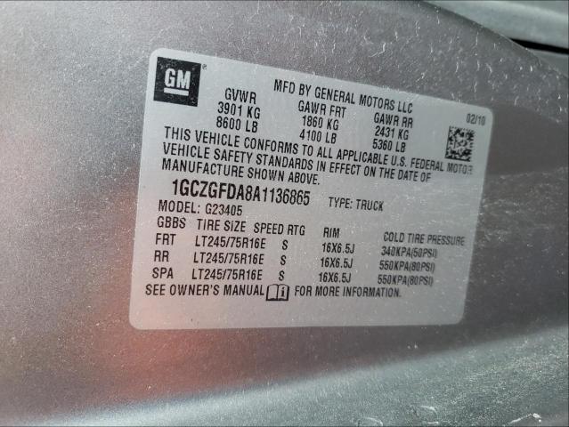 2010 CHEVROLET EXPRESS 1GCZGFDA8A1136865