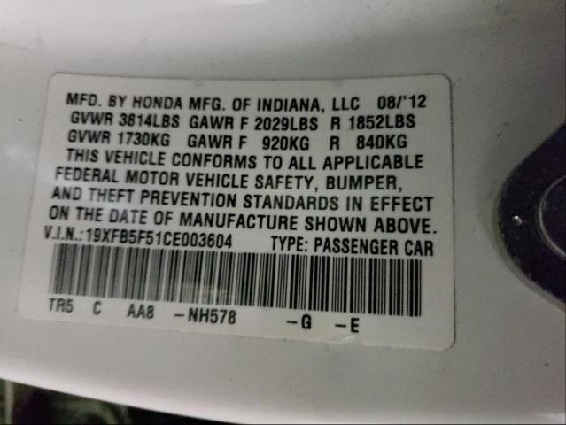 2012 HONDA CIVIC NATU 19XFB5F51CE003604