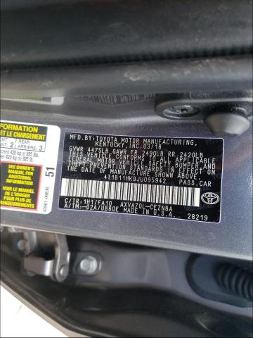 2018 TOYOTA CAMRY L/LE 4T1B11HK9JU095942