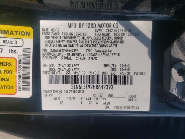 2017 LINCOLN MKZ RESERV 3LN6L5E92HR642393