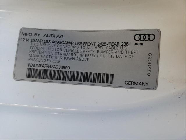 WAUMFAFR4FA038990 | 2015 AUDI A5 PREMIUM