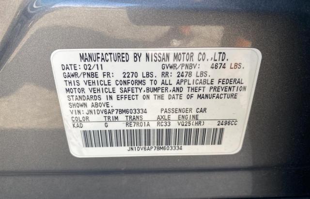 2011 INFINITI G25 BASE JN1DV6AP7BM603334