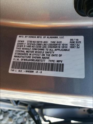 2020 HONDA ODYSSEY EL 5FNRL6H90LB007377