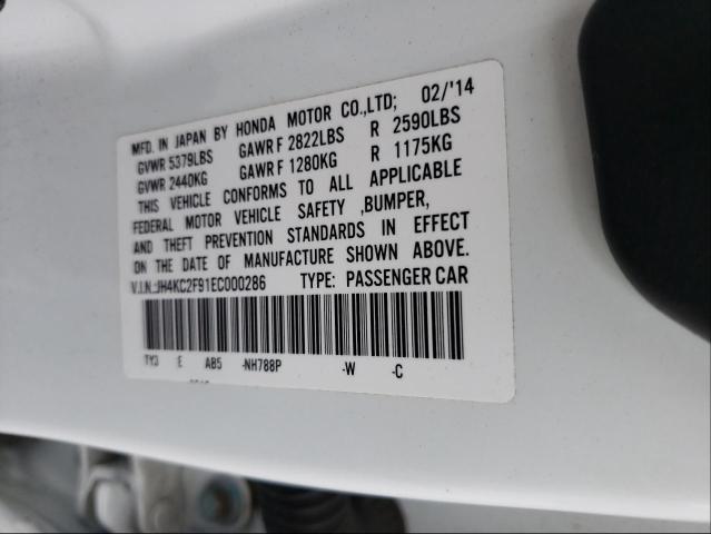 2014 ACURA RLX SPORT JH4KC2F91EC000286