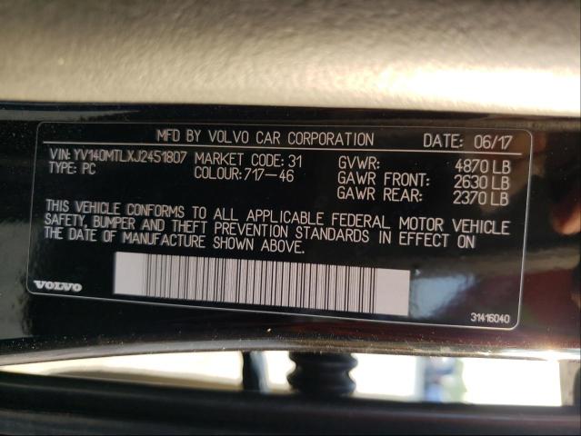 2018 VOLVO S60 DYNAMI YV140MTLXJ2451807