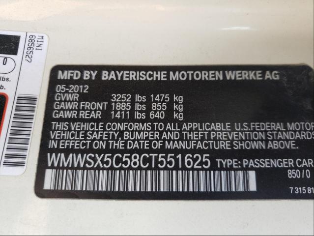 2012 MINI COOPER COU WMWSX5C58CT551625