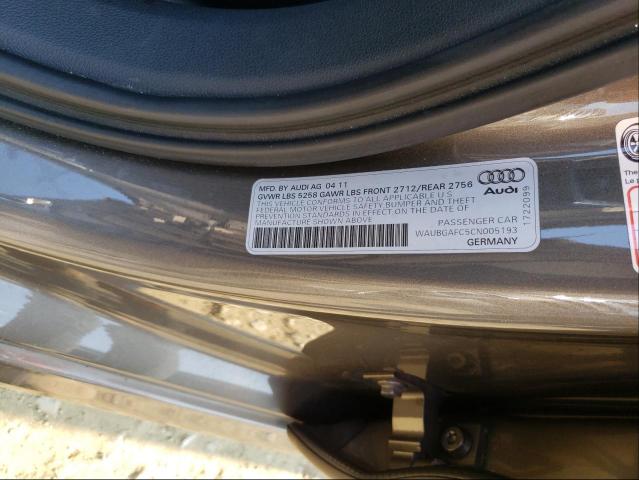 2012 AUDI A6 WAUBGAFC5CN005193