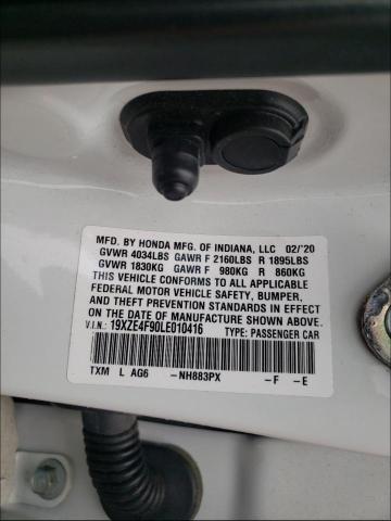 2020 HONDA INSIGHT TO 19XZE4F90LE010416