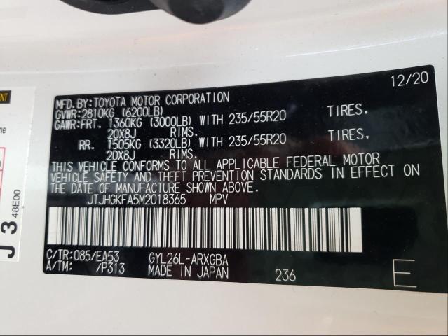 2021 LEXUS RX 450H L JTJHGKFA5M2018365