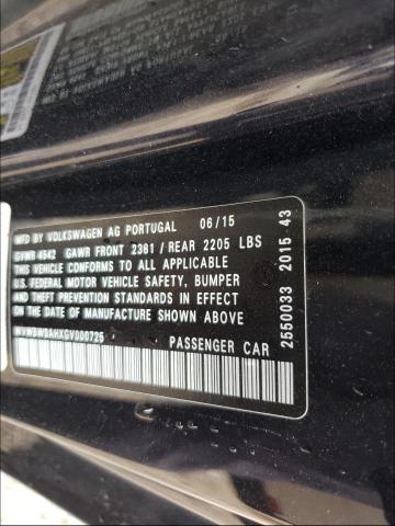 2016 VOLKSWAGEN EOS WVWBW8AHXGV000725