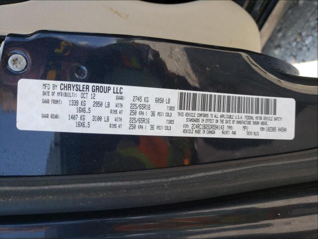 2013 CHRYSLER TOWN AND C 2C4RC1BG5DR594143