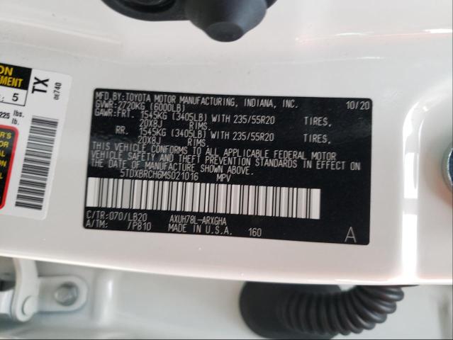 5TDXBRCH6MS021016 TOYOTA HIGHLANDER 2021