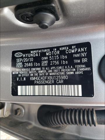 2011 HYUNDAI GENESIS 4. KMHGC4DFXBU125980