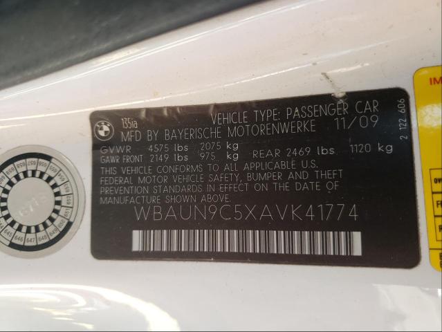 2010 BMW 135 I WBAUN9C5XAVK41774