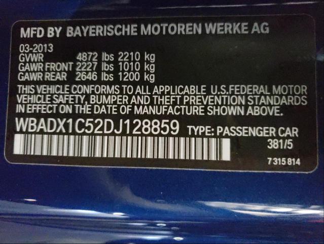 2013 BMW 3 SERIES WBADX1C52DJ128859