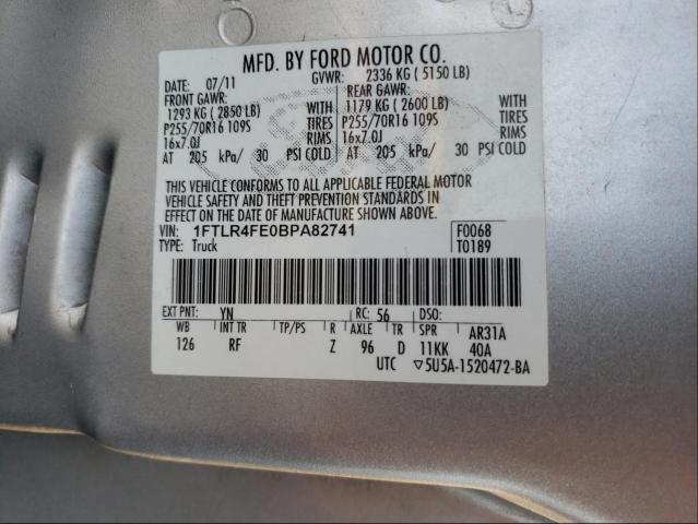 2011 FORD RANGER SUP 1FTLR4FE0BPA82741