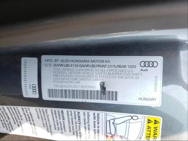 2013 AUDI TT RS PRES TRUB3AFK4D1900940