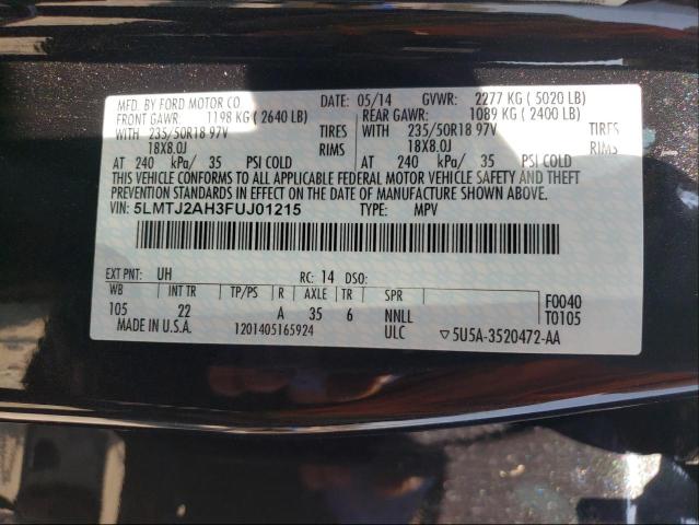 2015 LINCOLN MKC 5LMTJ2AH3FUJ01215