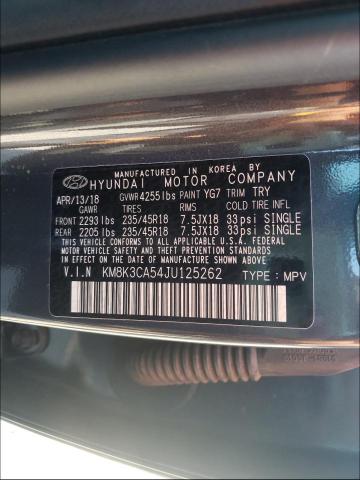 2018 HYUNDAI KONA LIMIT KM8K3CA54JU125262