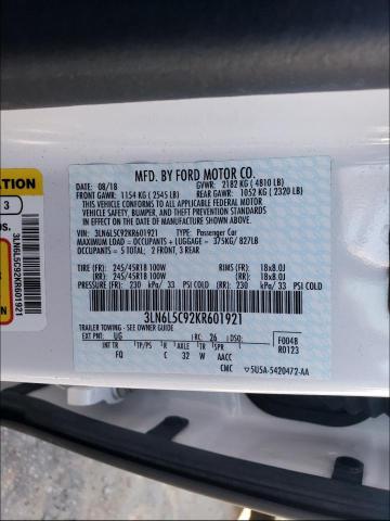 2019 LINCOLN MKZ RESERV 3LN6L5C92KR601921