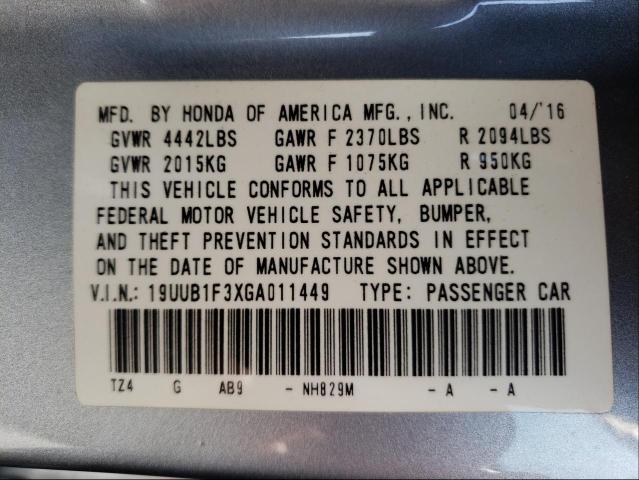 2016 ACURA TLX 19UUB1F3XGA011449